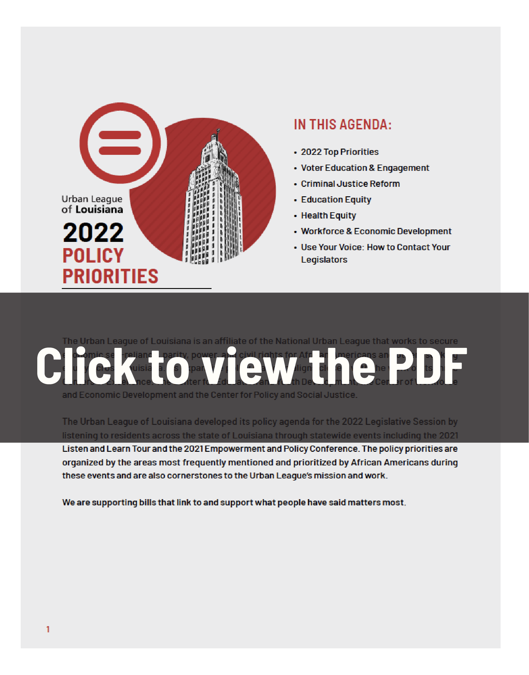 2022 Policy Priorities Cover