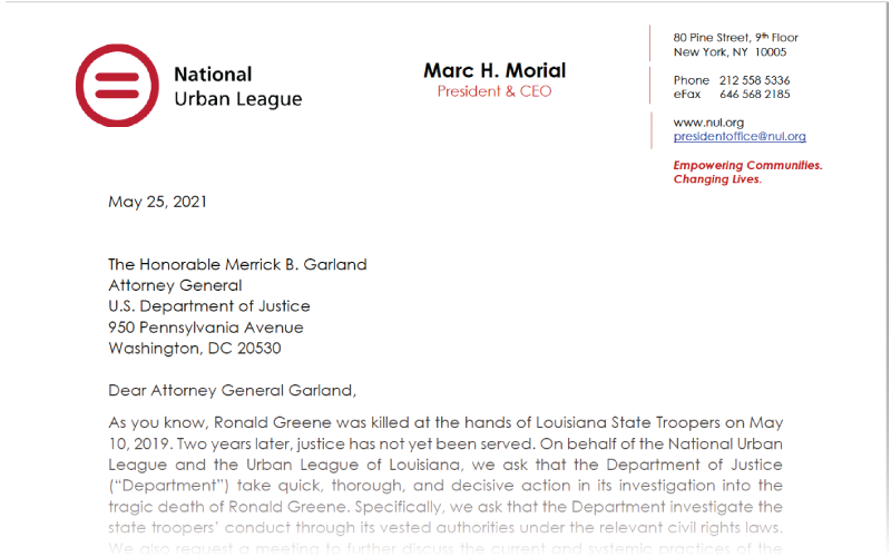 Letter to DOJ Merrick Garland